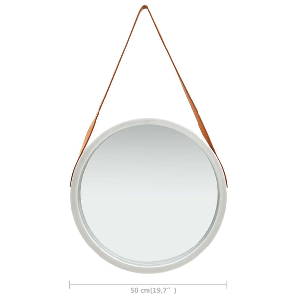 Fevrodst Wandspiegel aus Silber mit Riemen 50cm