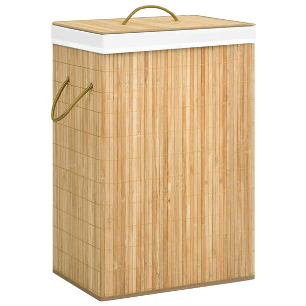 Wäschesammler Ienciu aus Bambus (2 Fächer, 72 l)