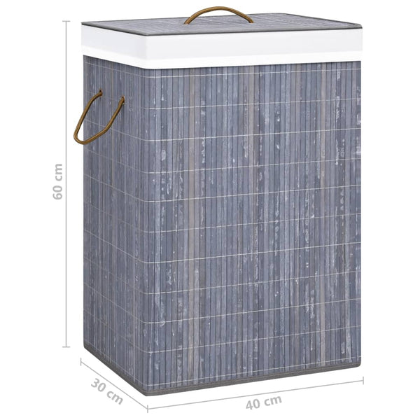 Wäschekorb aus grauer Bambus Ienciu 72 l (2 Fächer)