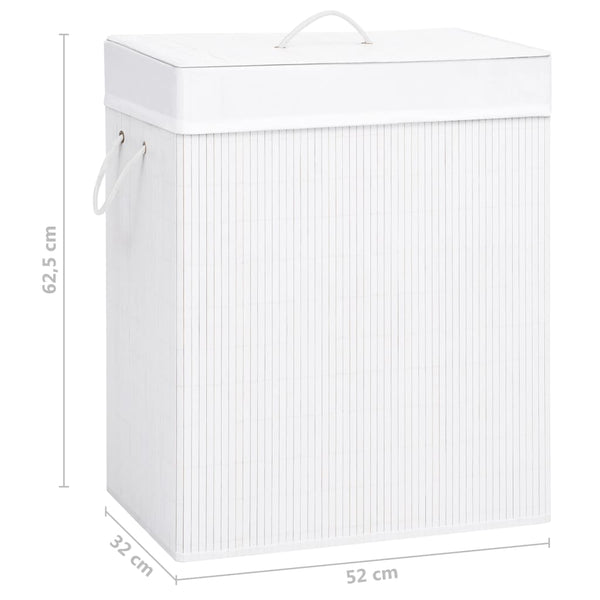 Weißer Bambus-Wäschekorb Ienciu 100 l (2 Fächer)