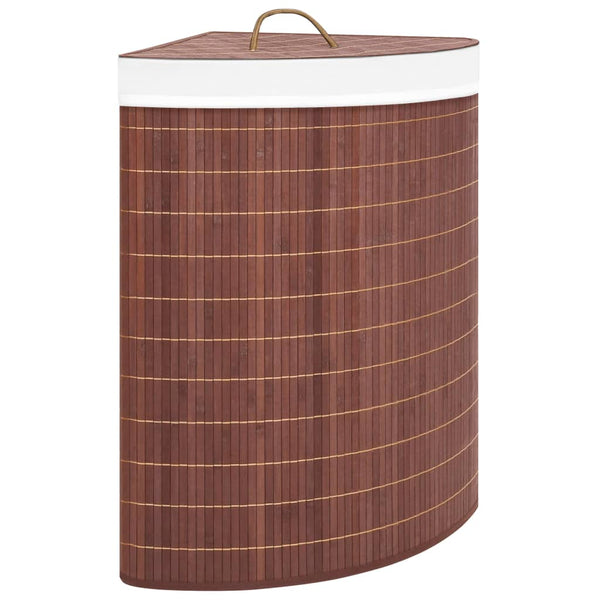Brauner Bambus-Wäschesammler Matoes 60 l