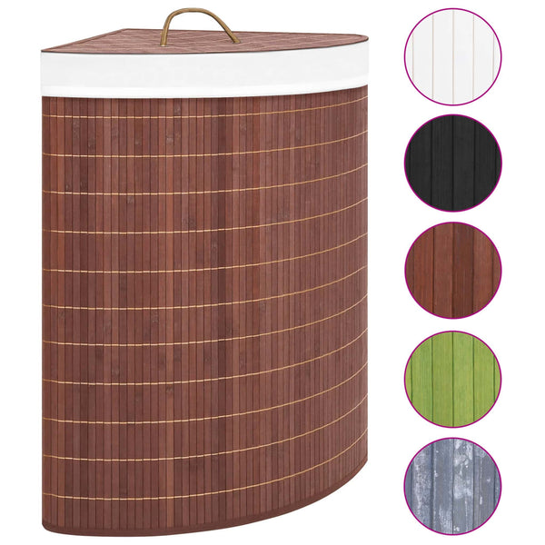 Brauner Bambus-Wäschesammler Matoes 60 l