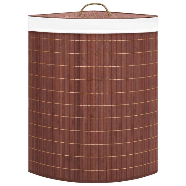 Brauner Bambus-Wäschesammler Matoes 60 l