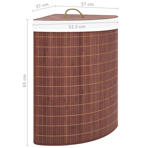 Brauner Bambus-Wäschesammler Matoes 60 l