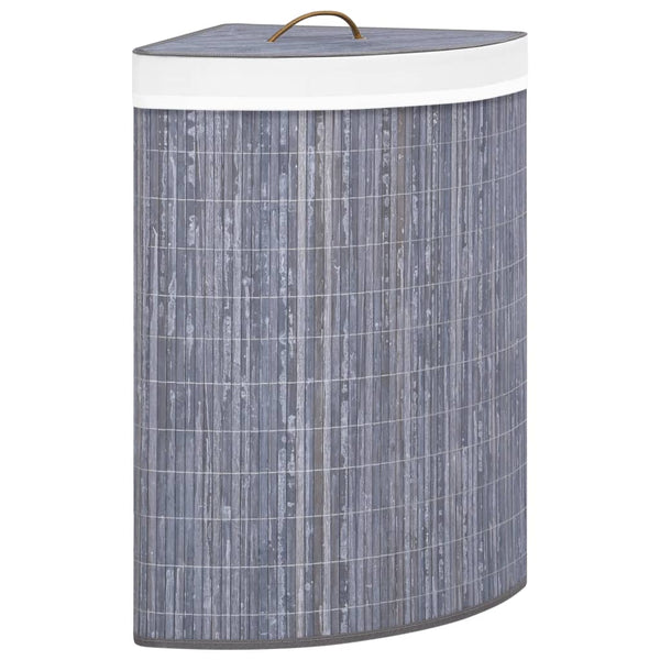 Harmaa bambu kulmapyykkikori Matoes 60 l