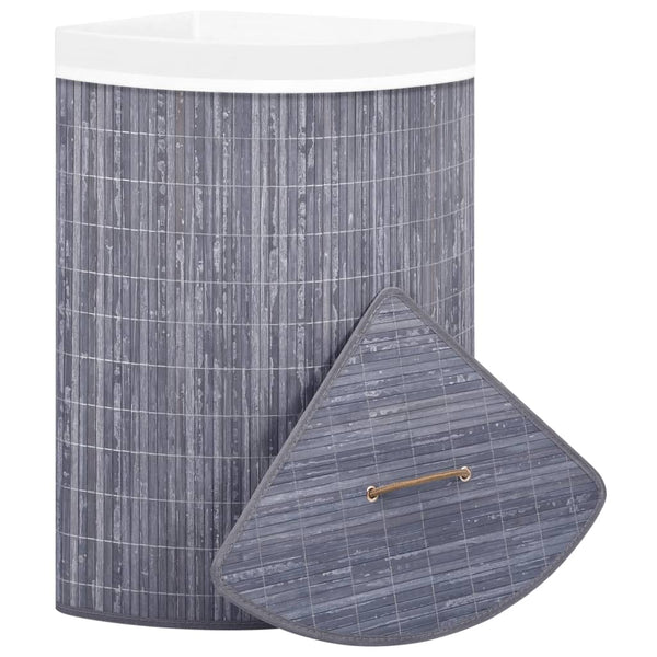 Harmaa bambu kulmapyykkikori Matoes 60 l