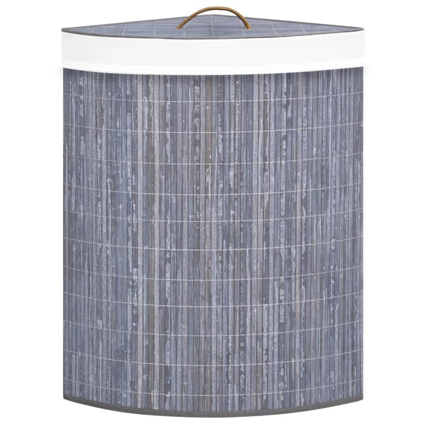 Harmaa bambu kulmapyykkikori Matoes 60 l