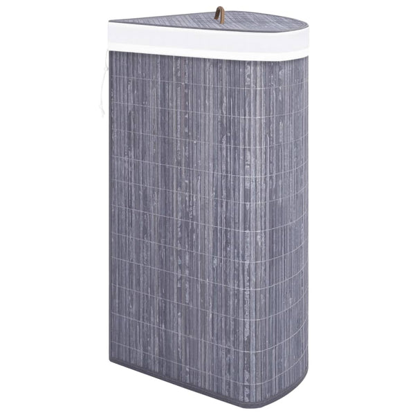 Harmaa bambu kulmapyykkikori Matoes 60 l