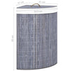 Harmaa bambu kulmapyykkikori Matoes 60 l
