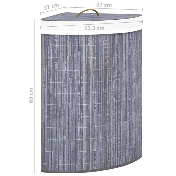 Harmaa bambu kulmapyykkikori Matoes 60 l