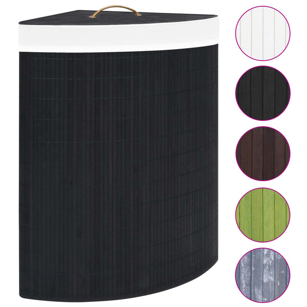 Musta bambu kulmapyykkikori Matoes 60 l