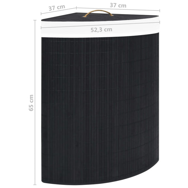 Musta bambu kulmapyykkikori Matoes 60 l