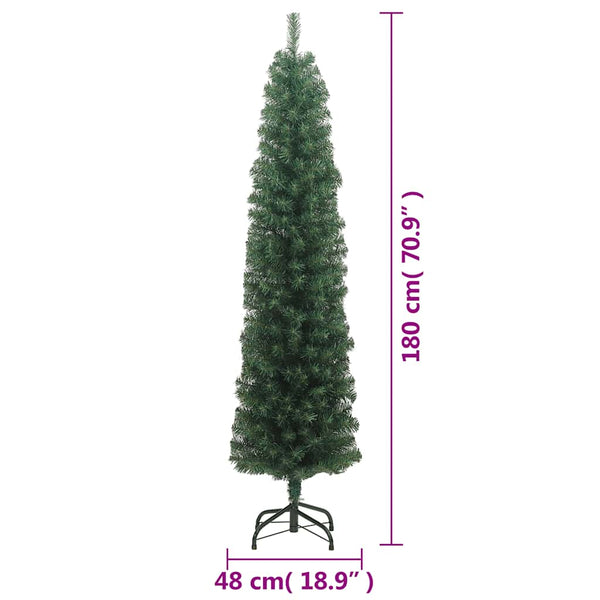 Grüner schlanker künstlicher Weihnachtsbaum mit Ständer Ibike 180cm (PVC)