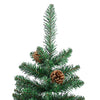 Grüner schmaler Weihnachtsbaum mit echtem Holz und Zapfen Aeluta 180cm (PVC)