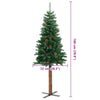 Grüner schmaler Weihnachtsbaum mit echtem Holz und Zapfen Aeluta 180cm (PVC)