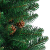 Grüner schlanker Weihnachtsbaum mit Echtholz und Zapfen Aeluta 210 cm (PVC)