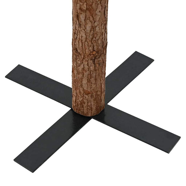 Grüner schlanker Weihnachtsbaum mit Echtholz und Zapfen Aeluta 210 cm (PVC)