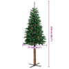 Grüner schlanker Weihnachtsbaum mit Echtholz und Zapfen Aeluta 210 cm (PVC)