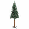 Grüner schmaler Weihnachtsbaum mit echtem Holz und Schnee Aeluta 210cm