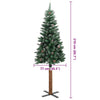 Grüner schmaler Weihnachtsbaum mit echtem Holz und Schnee Aeluta 210cm