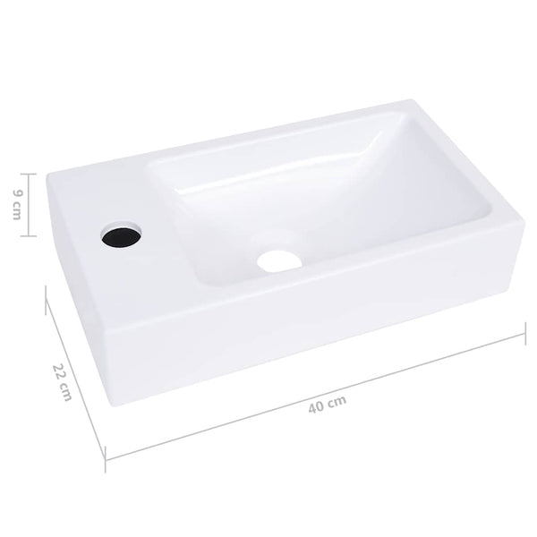 Weißes Waschbecken Iudca 400x220x90 mm (SMC)