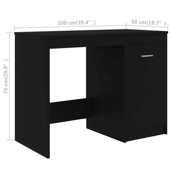 Schwarzer Schreibtisch Modiga 140x50x76cm (Holz)