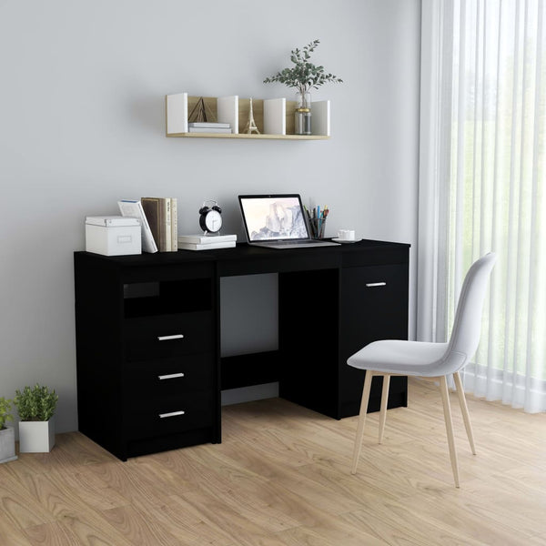 Schwarzer Schreibtisch Modiga 140x50x76cm (Holz)