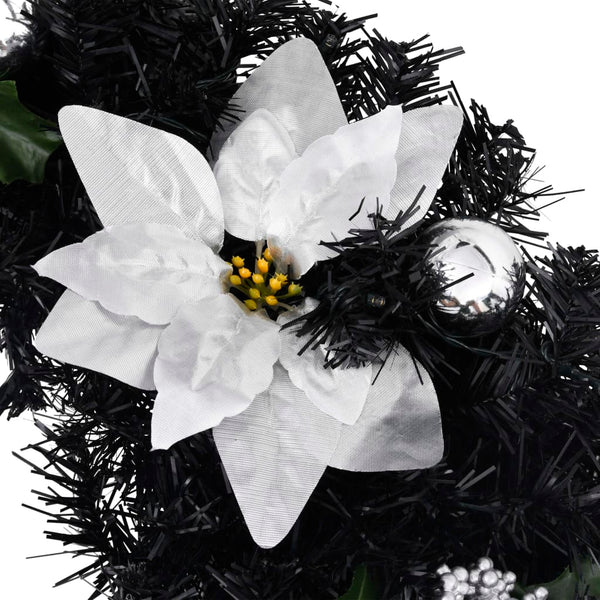 Schwarzer Weihnachtsbogen mit LED-Beleuchtung Maciuca 90cm (PVC)