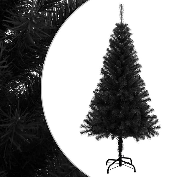 Schwarzer künstlicher Weihnachtsbaum mit Ständer, Pasaj 150cm (PVC)