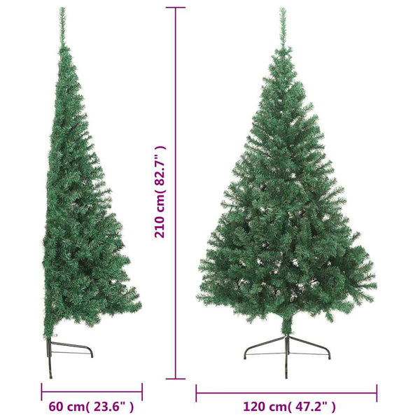 Künstlicher halber Weihnachtsbaum Agr, grün, mit Ständer, 210cm (PVC)