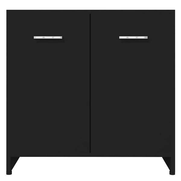 Schwarzer Badezimmerschrank Ghiursel 60x33x61cm (Holz)