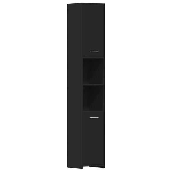 Oprea Badezimmerschrank, schwarz, Holz, 30x30x183,5cm