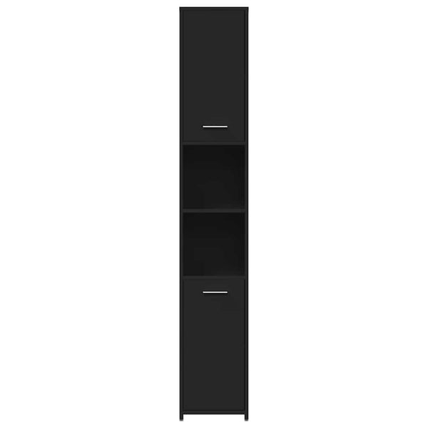 Oprea Badezimmerschrank, schwarz, Holz, 30x30x183,5cm