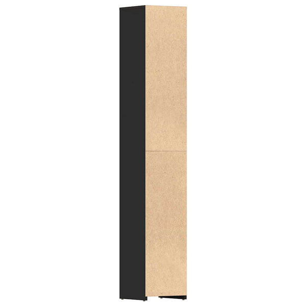Oprea Badezimmerschrank, schwarz, Holz, 30x30x183,5cm