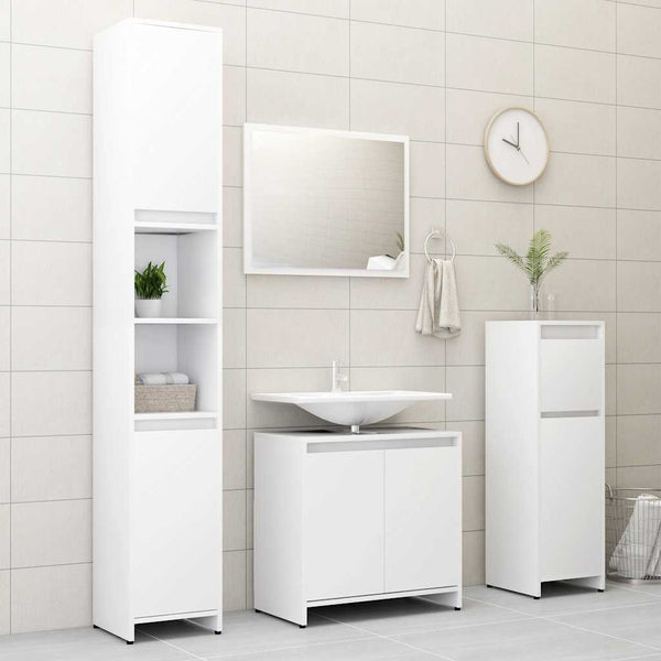 Weißes Badezimmermöbel-Set Tibian (Holz)