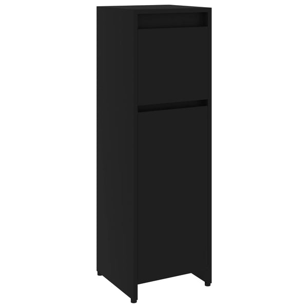 Schwarzer Badezimmerschrank Ciang 30x30x95cm (Holz)