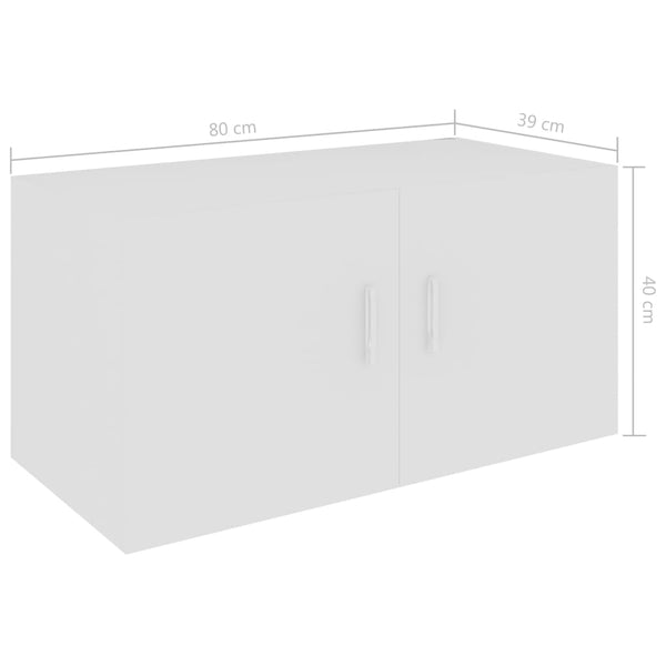 Weißer Wandschrank Radegunde 80x39x40cm (Holz)
