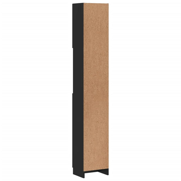 Schwarzer Badezimmerschrank Jaunita 32x25,5x190cm (Holz)