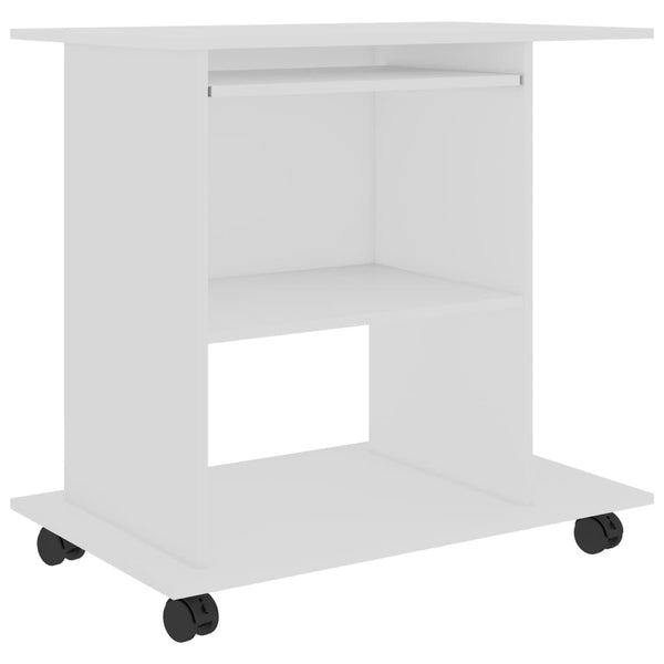 Weißer Computertisch Tasita 80x50x75cm (Holz)