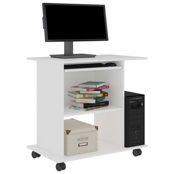 Weißer Computertisch Tasita 80x50x75cm (Holz)