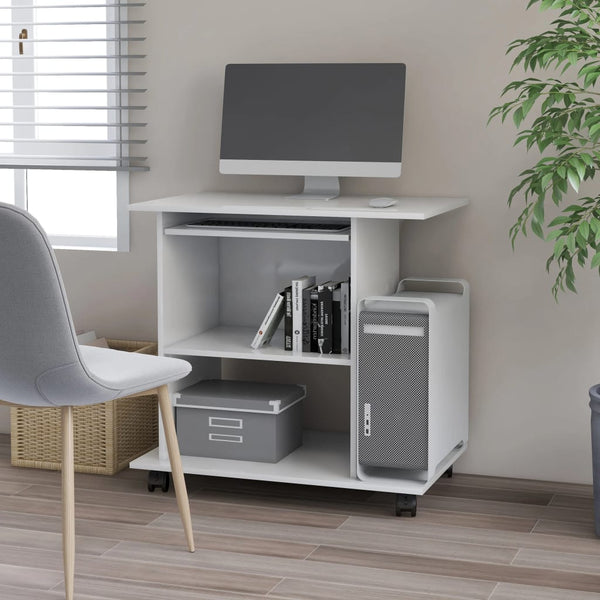Weißer Computertisch Tasita 80x50x75cm (Holz)