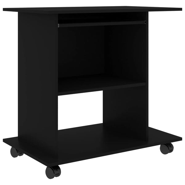 Schwarzer Computertisch Tasita 80x50x75cm (Holz)