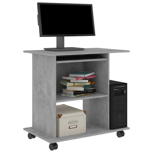 Computertisch aus Betongrau Tasita 80x50x75cm (Holz)