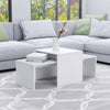 Weißes Couchtisch-Set Geralyn 100x48x40cm (Spanplatte)