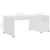 Weißer Couchtisch Sevilla 90x45x35cm (Spanplatte)