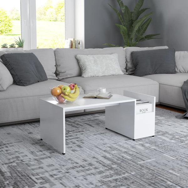 Weißer Couchtisch Sevilla 90x45x35cm (Spanplatte)
