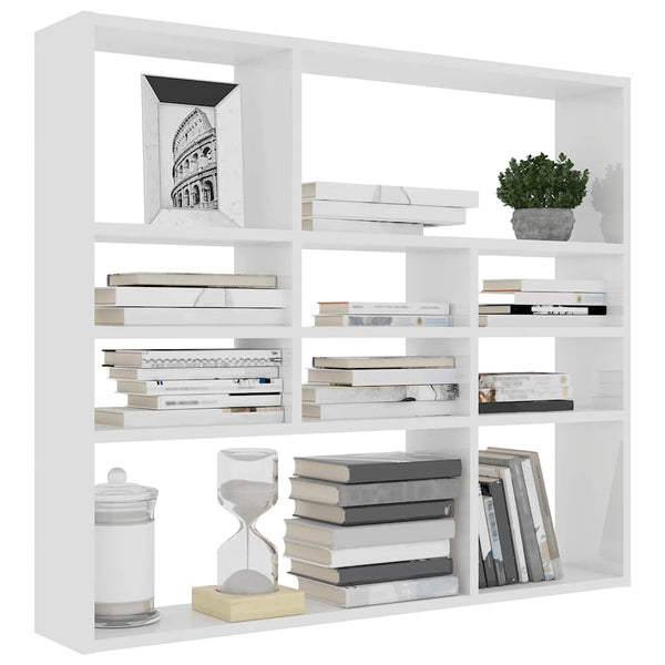 Weißes Wandregal Ispasia 90x16x78cm (Holz)