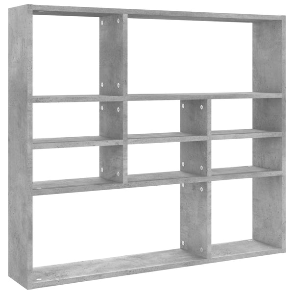 Betoninharmaa seinähylly Ispasia 90x16x78cm (puinen)