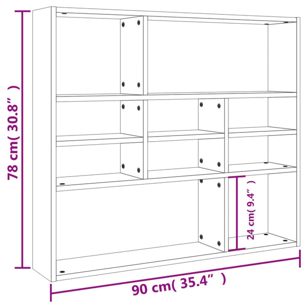 Betoninharmaa seinähylly Ispasia 90x16x78cm (puinen)