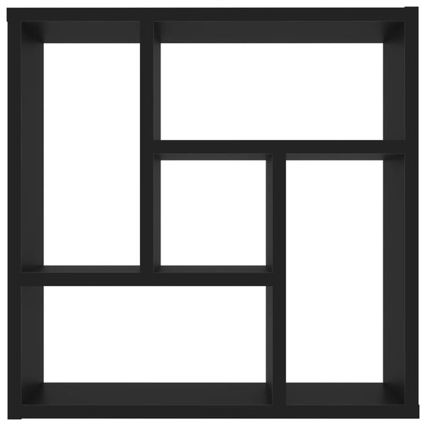 Schwarzes Wandregal Gricore 45,1x16x45,1cm (Holz)